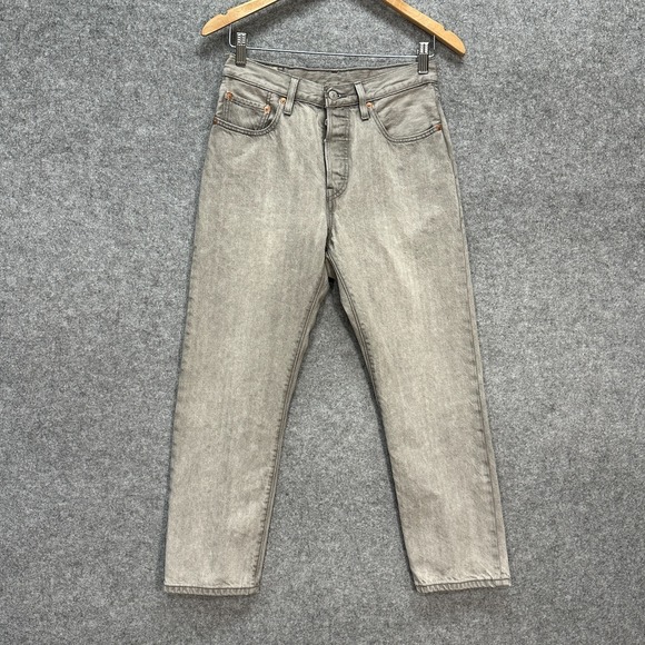Levi's Denim - Levi's 501 Premium Jeans Womens W27 L26‎ Gray Button Fly 100% Cotton Straight